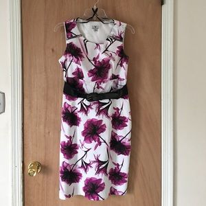 Purple floral sheath dress