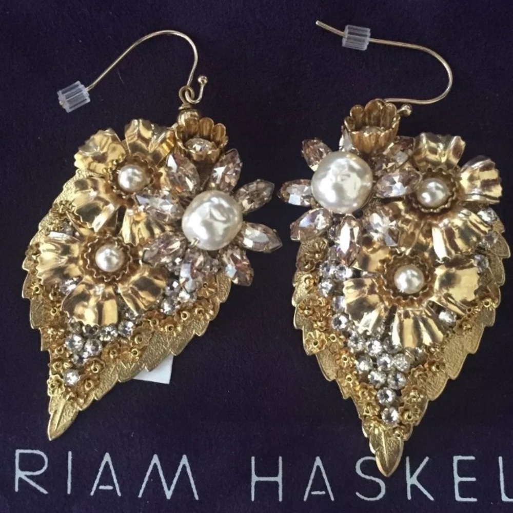 NWT Miriam Haskell Mother-of-Pearl Earrings