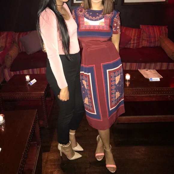 H&M Burgundy printed dress - Picture 4 of 4