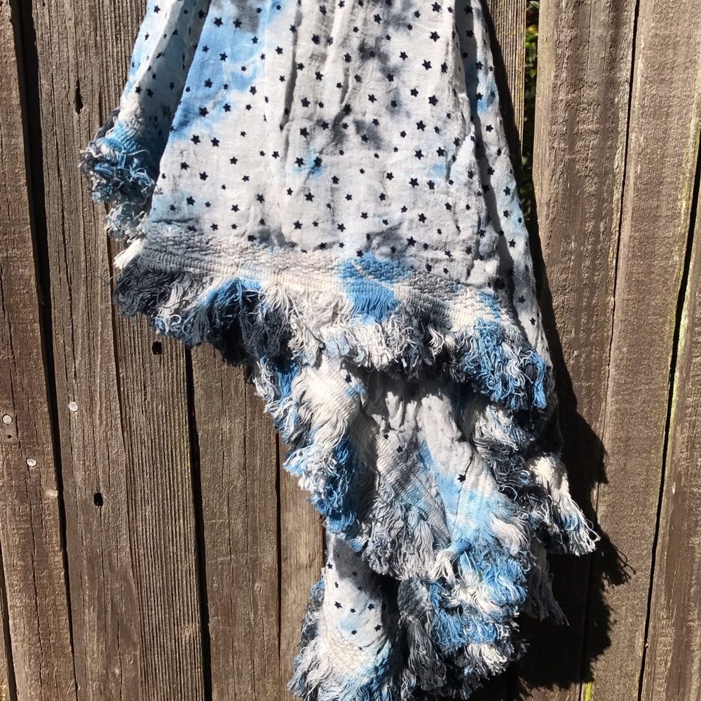 Scotch & Soda, Starry Blue Cotton/Linen scarf