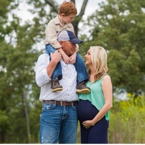 Pink Blush maxi maternity dress mint/navy