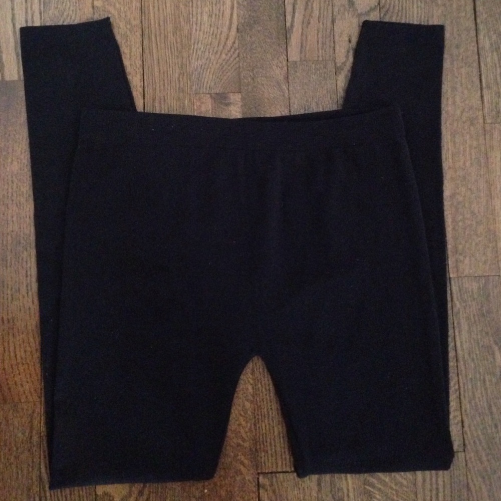 Fleece lined black maternity leggings