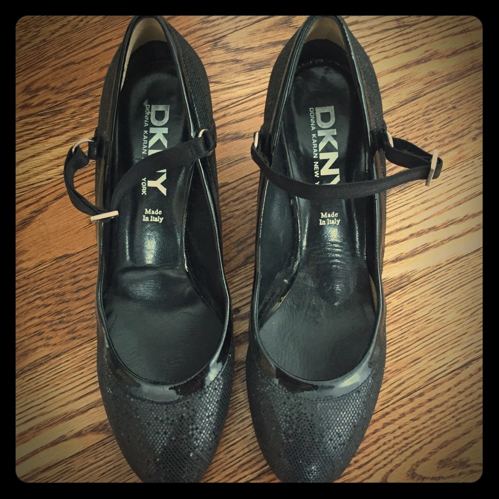 Black DKNY kitten heels