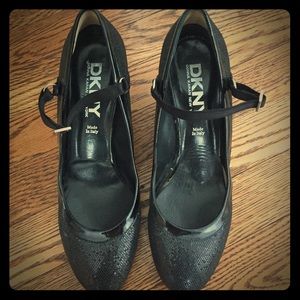 Black DKNY kitten heels