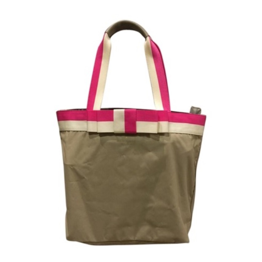 Kate spade canvas tan, white and pink bag