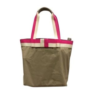 Kate spade canvas tan, white and pink bag