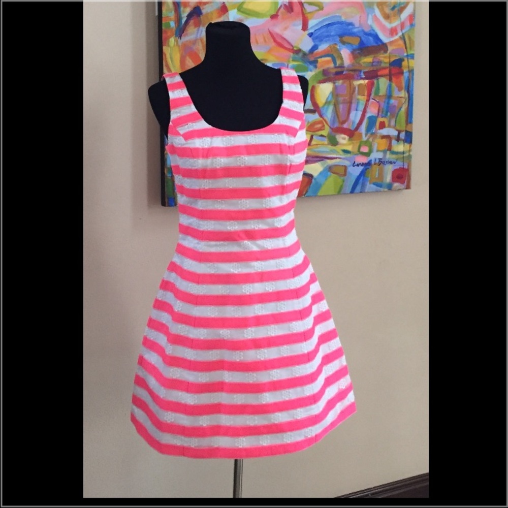Lilly Pulitzer pink and white striped daily dress