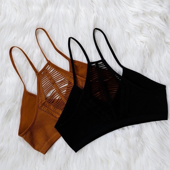 1 LEFT! Black Boho Back Bralette - Picture 4 of 6