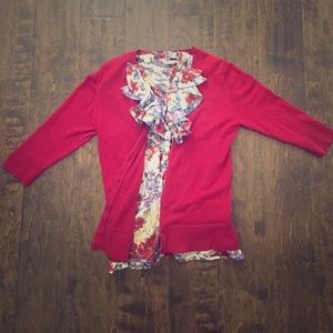 Red Cardigan Sweater