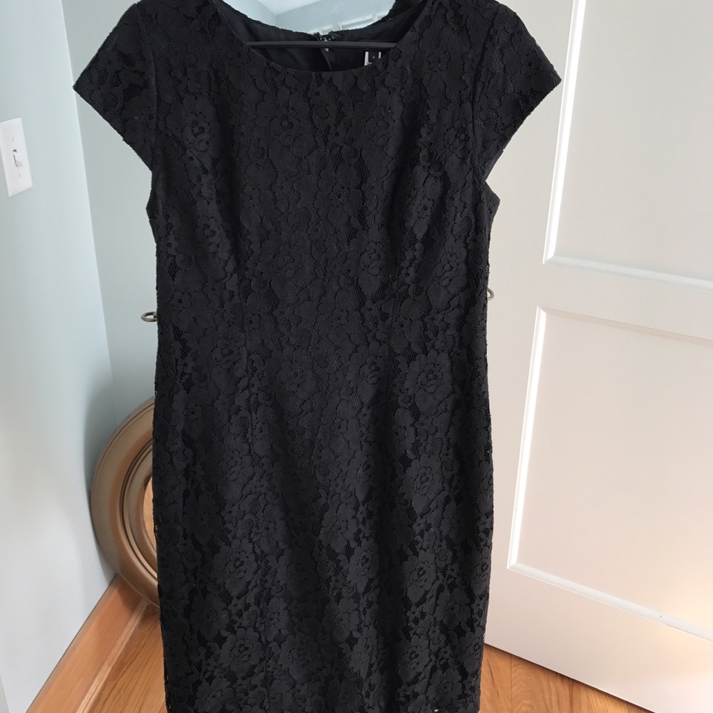 Jcrew black lace formal dress. Worn once.