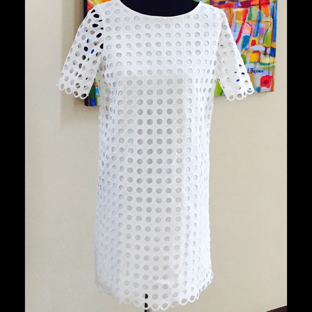 Catherine MaLandrino white shift dress