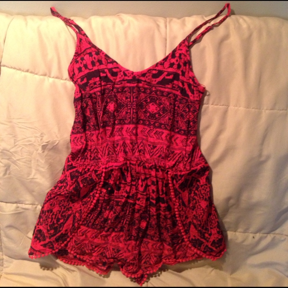 red and black romper tank with adjustable straps