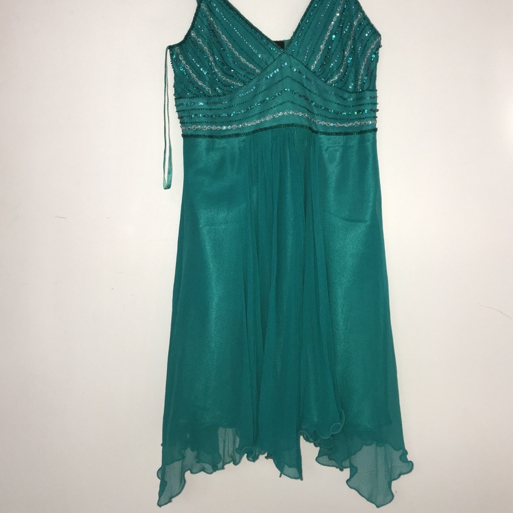 Sequined turquoise dress