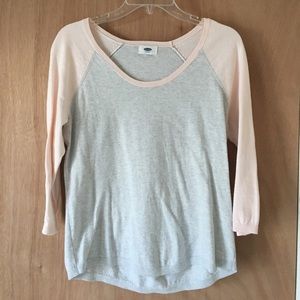 Old Navy grey and pink light knit sweater