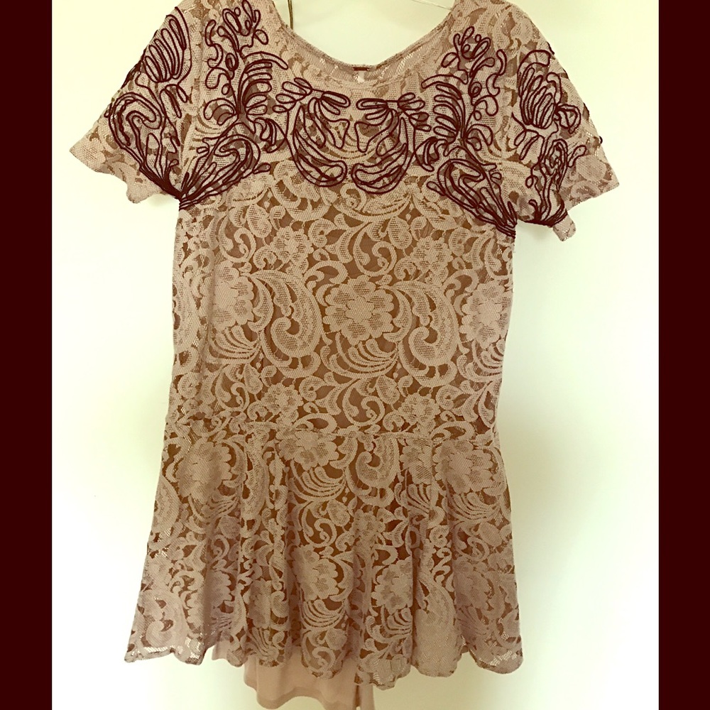 Free People lace peplum tunic dress