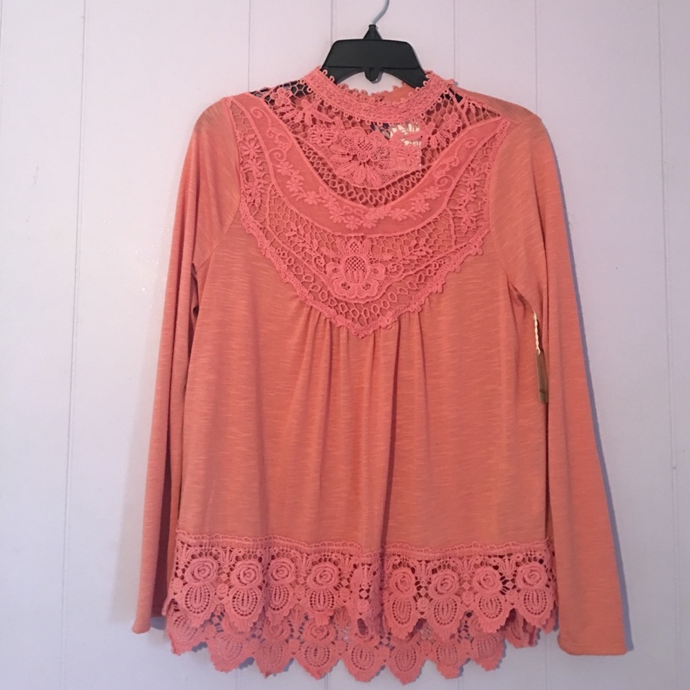 NWT Long Sleeve Crochet Top