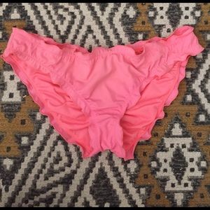 VS coral ruffled bikini bottoms