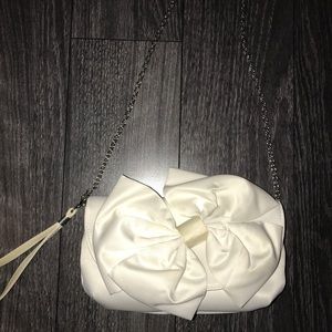White/cream flower clutch!