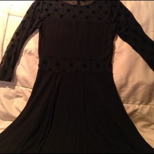 black mesh polka dot dress