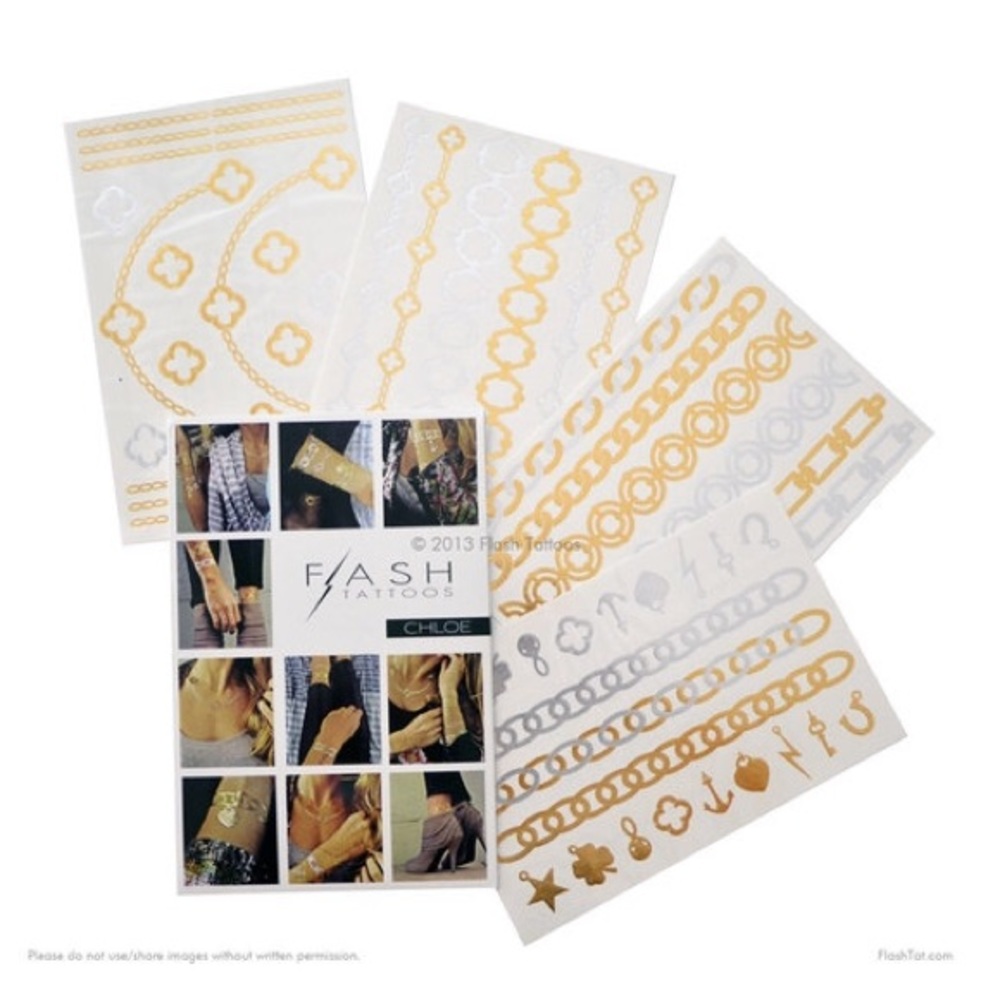 Set of 2 Flash Tattoos, Chloe. NWT and unopened.