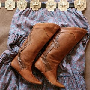 Predictions Shoes - Braided Cowgirl Boots, Golden Brown Leather Predictions Shoes - Braided Cowgirl Boots, Golden Brown Leather