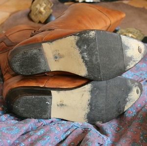 Predictions Shoes - Braided Cowgirl Boots, Golden Brown Leather Predictions Shoes - Braided Cowgirl Boots, Golden Brown Leather