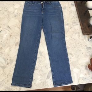 Tummy control mid rise slim leg jean