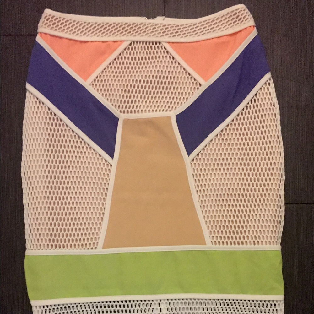 Colorblock Neon Skirt