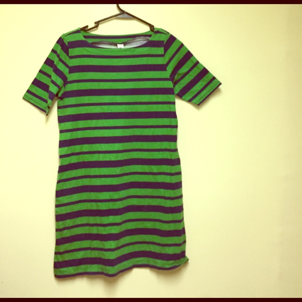 Cute Green and Navy Blue Striped sundress