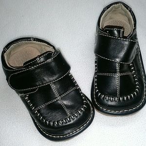 Black Leather Squeaky Shoes