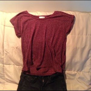 maroon short sleeve shirt