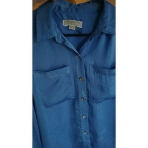 Micheal kors denim button down top