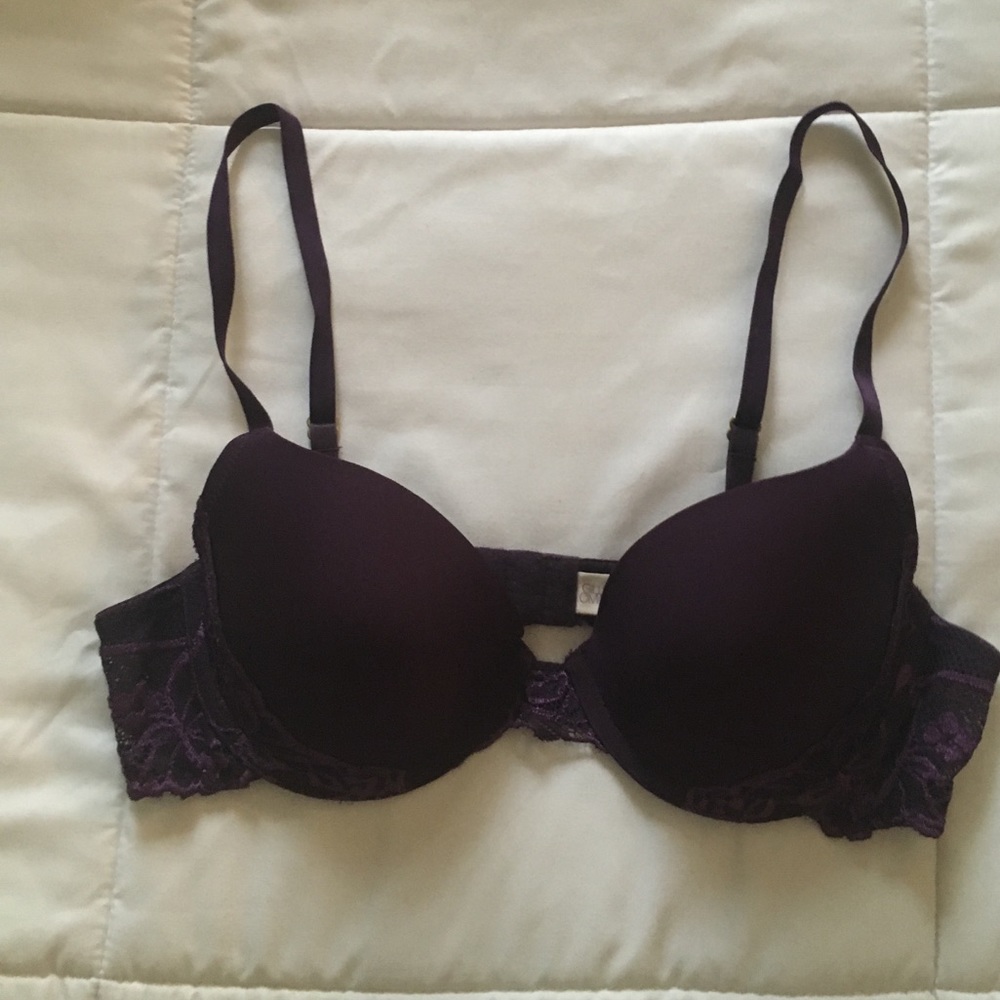 purple lace pushup bra