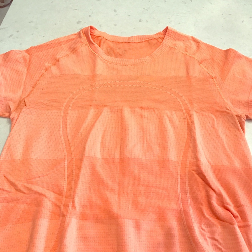 Lululemon sunny orange run swiftly tshirt