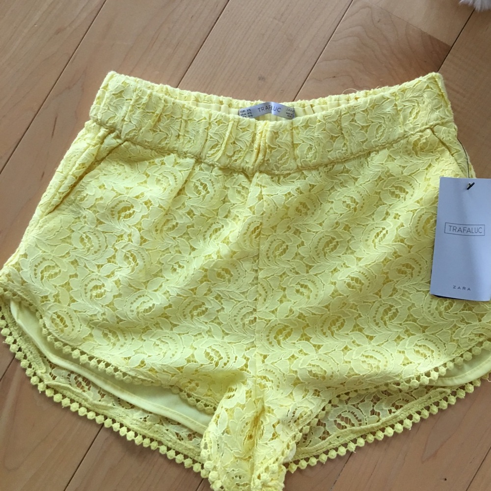Zara translucent lace shorts with pockets XS