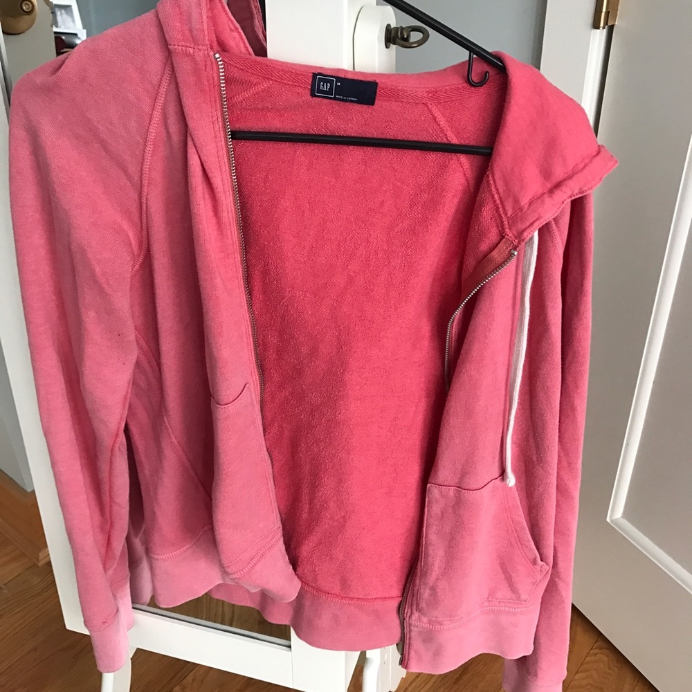 Salmon/Nantucket red zip up hoodie GAP