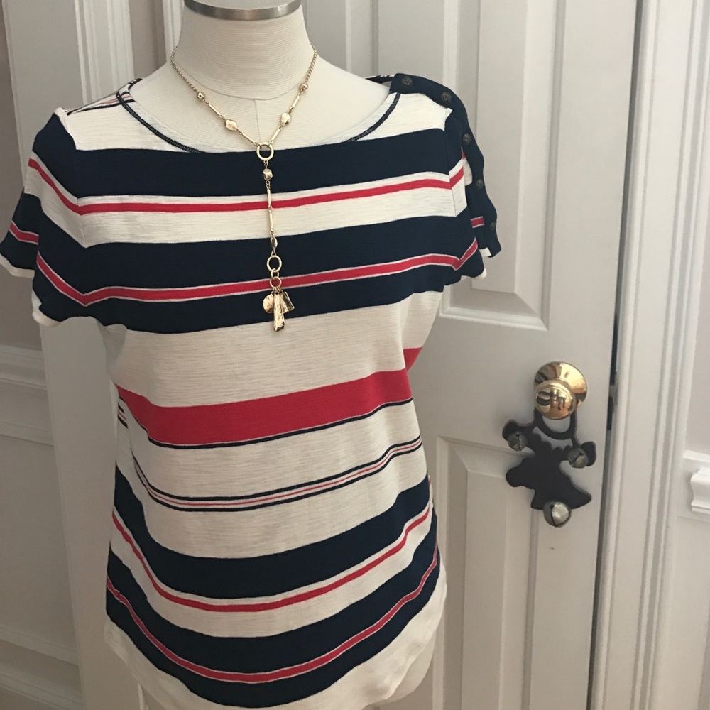 LRL Lauren Jeans Co Striped Top - Sz L