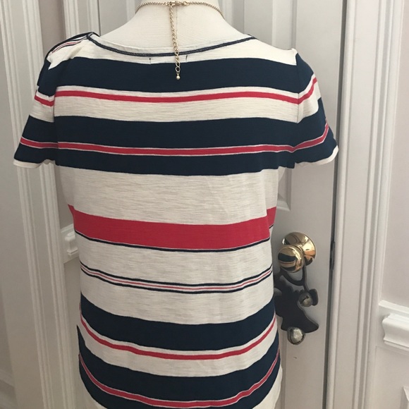 LRL Lauren Jeans Co Striped Top - Sz L - Picture 2 of 4
