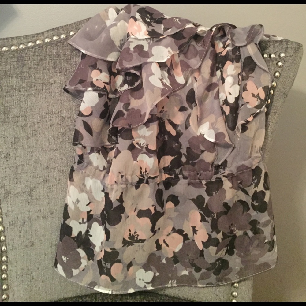 Express sheer, flowing ruffled romantic top