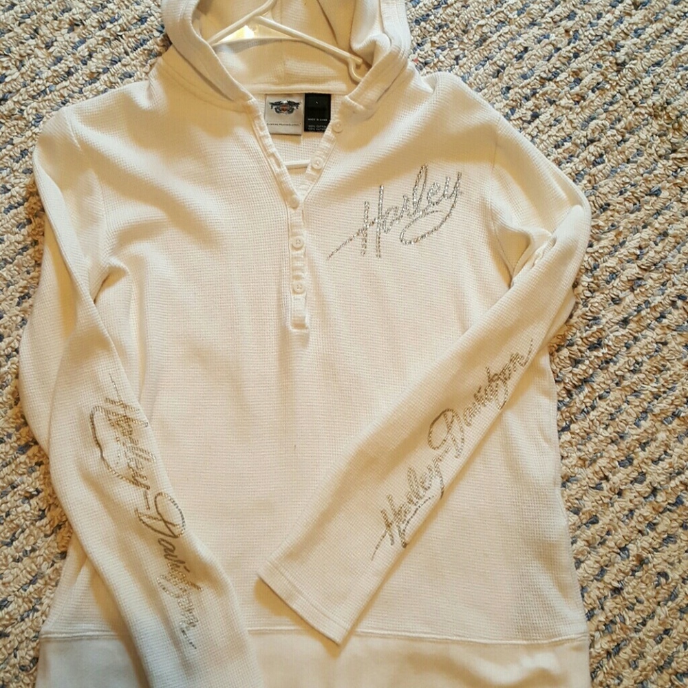 Large Harley Davidson long sleeve hooded thermal