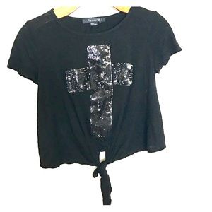 Sequined Cross Shirt