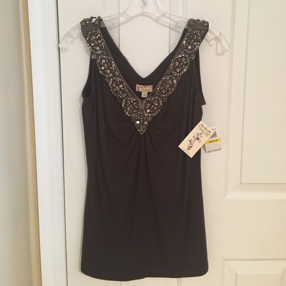 🎉New! Beaded Top purchased at Bloomingdales -M