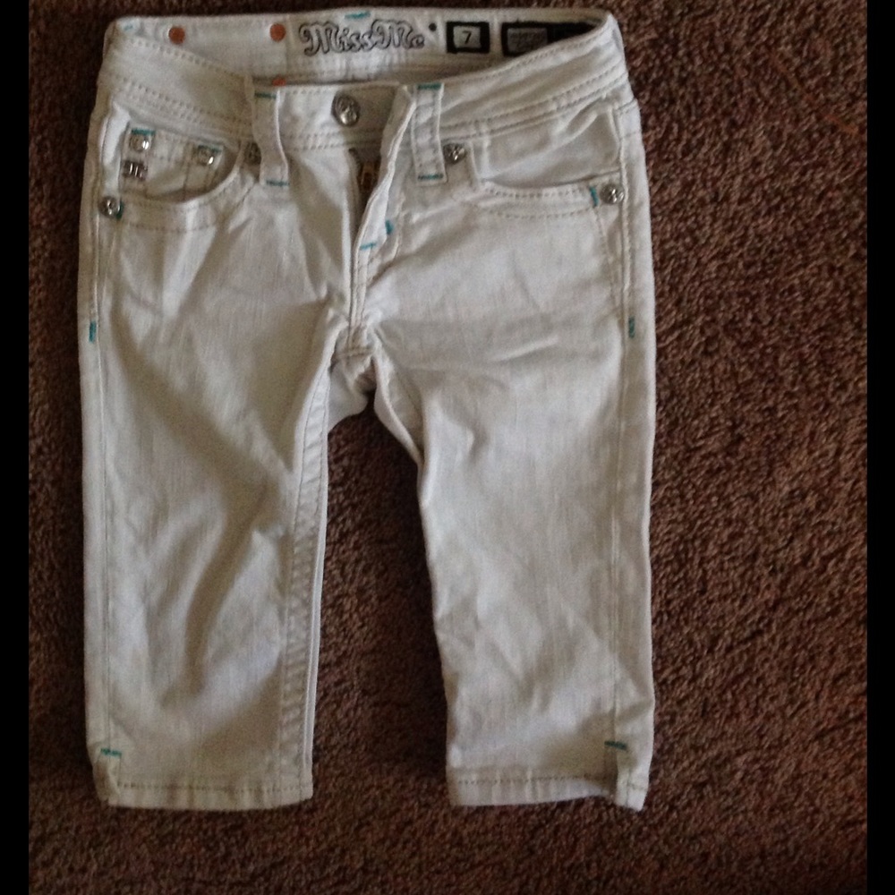 white kids denim capres