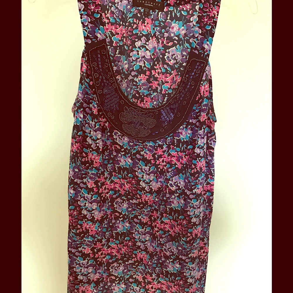 Sanctuary scoop neck silk top