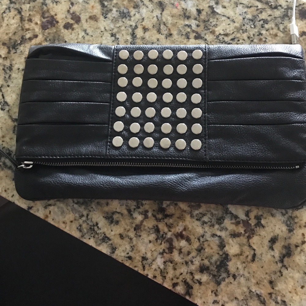 Black Clutch with silver studs