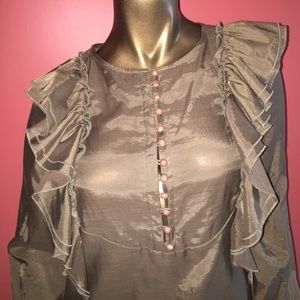 🌟3/$30🌟Mocha Ruffled Tunic Dress S. 2