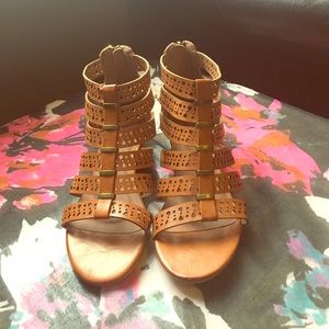 Rampage brown/tan open toe sandal with wedge