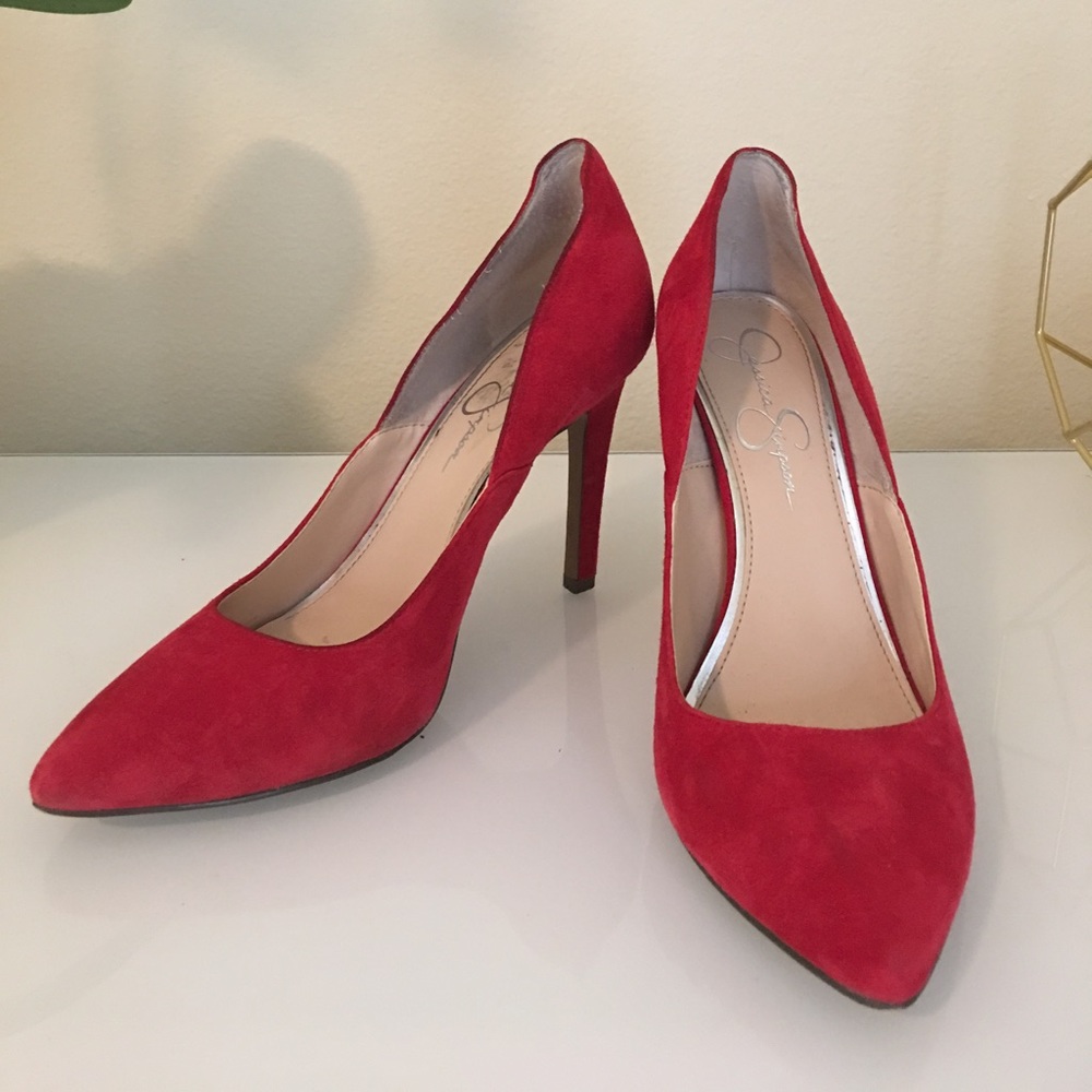Red Suege Pumps - Jessica Simpson * 7,5 size