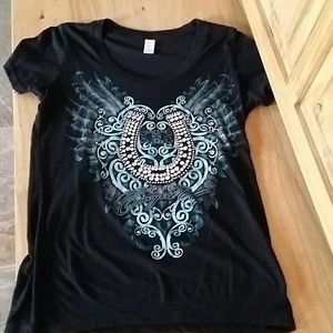 Cowgirl Up Horseshoe Tee