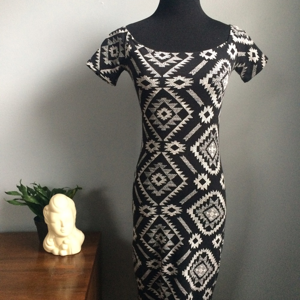 Aztec Midi Bodycon Dress